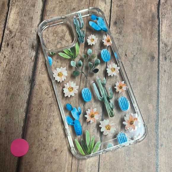 5for$10 iPhone 14 - 6.1 translucent protective phone, case floral, and cactus - Picture 1 of 2